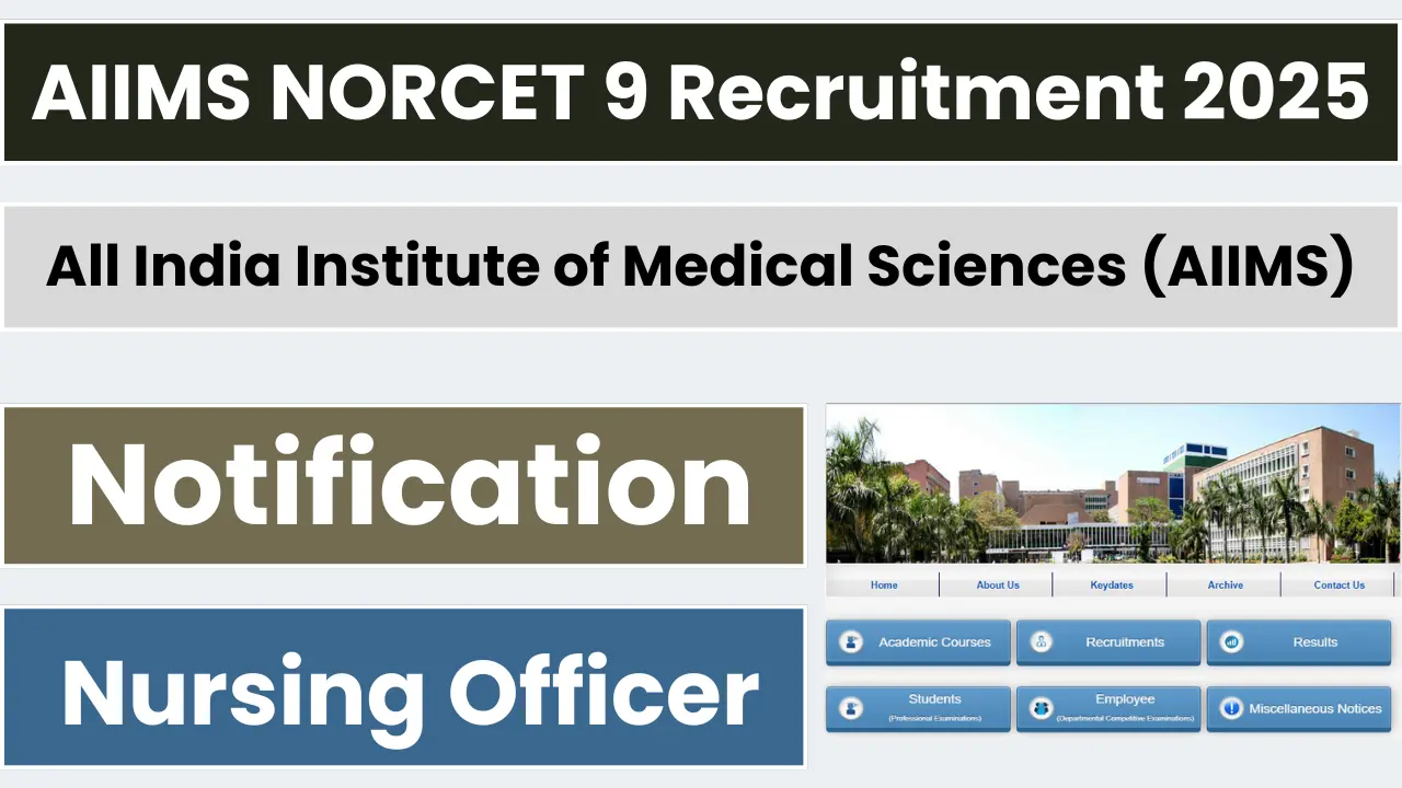 AIIMS Nursing Officer (NORCET 9th) Seat Allotment List - PunjabJobAlert.com