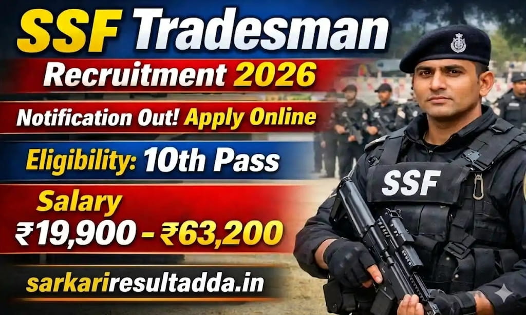 SSF Constable (Tradesman) Online Form 2026 - PunjabJobAlert.com